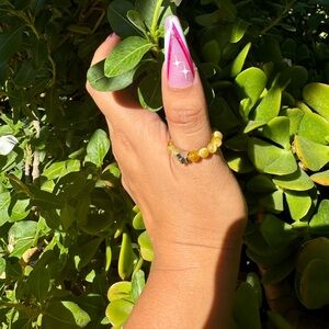 YELLOW TIGERS EYE BEAD RING